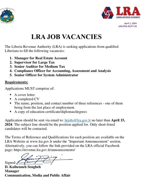 www.lra.gov.lr vacancies